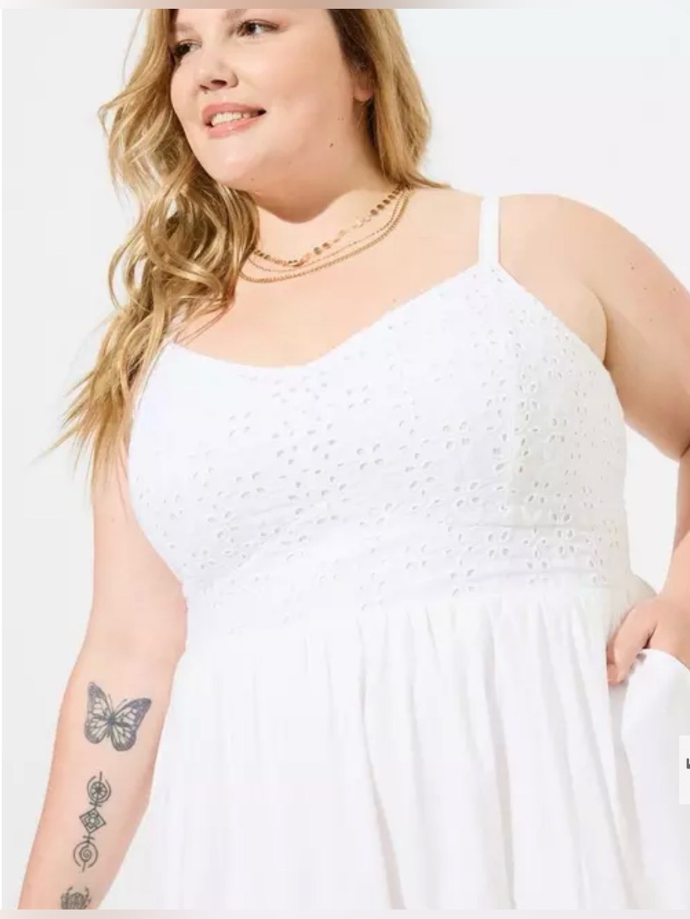 NWT Torrid eyelet gauze sleeveless midi dress size 3X - Picture 3 of 12